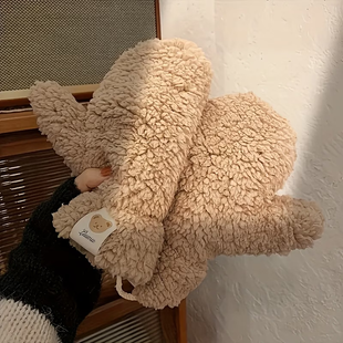 Ніжні рукавиці-варежки "Teddy Cream" Є7 фото